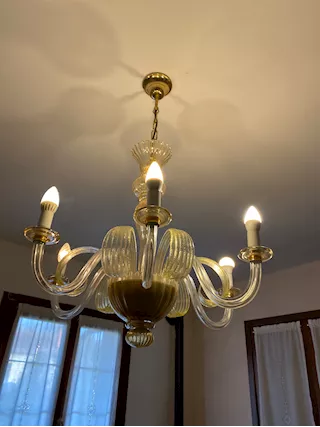 Lampadario in vetro di Murano