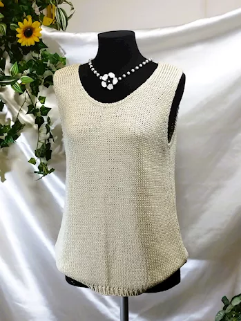 Top donna a maglia senza maniche estivo elegante casual