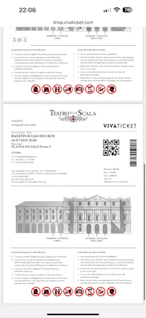 Tre biglietti per la scala