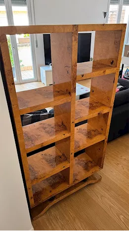 2 librerie art decò in finitura radica perfette