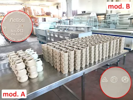 Tazze in plastica isotermiche usate