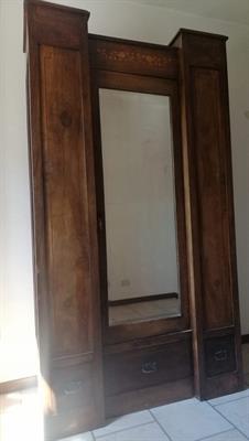 Arte Decò armadio in noce intarsiato, in legno massello - Foto 5