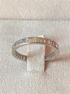 Anello fedina eternity platino diamanti baguette - Foto 3