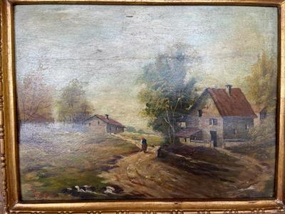 Dipinto di paesaggio, Pratesi, ottimo stato, in legno - Foto 2