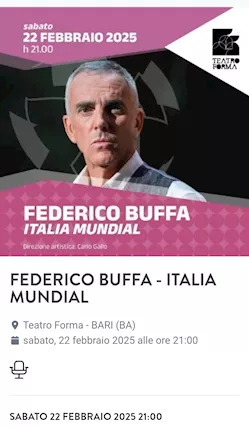 Spettacolo FEDERICO BUFFA