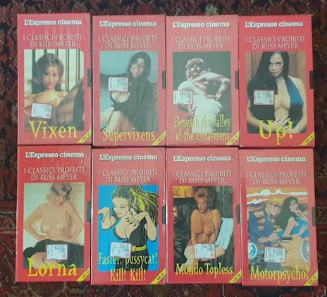 L'Espresso cinema di Russ Meyer collezione completa di 8 VHS