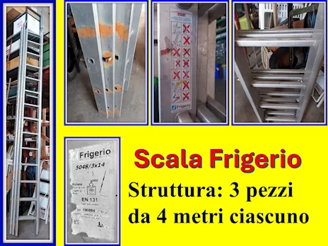 Scala in alluminio professionale a 3 sfilate (3x4 m)