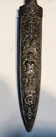 Pugnale antico XIX sec. placcato argento - Foto 5