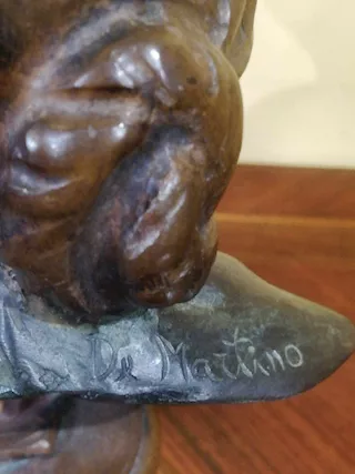 Piccolo busto in bronzo fanciulla di De Martino, ottime condizioni - Foto 6