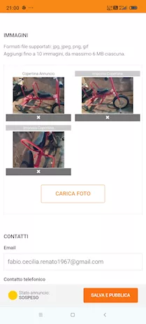 Triciclo d'epoca due posti