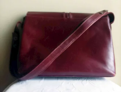 Borsa in pelle donna colore bordeaux - Foto 3