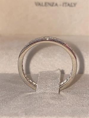 Anello fedina eternity platino diamanti baguette - Foto 5