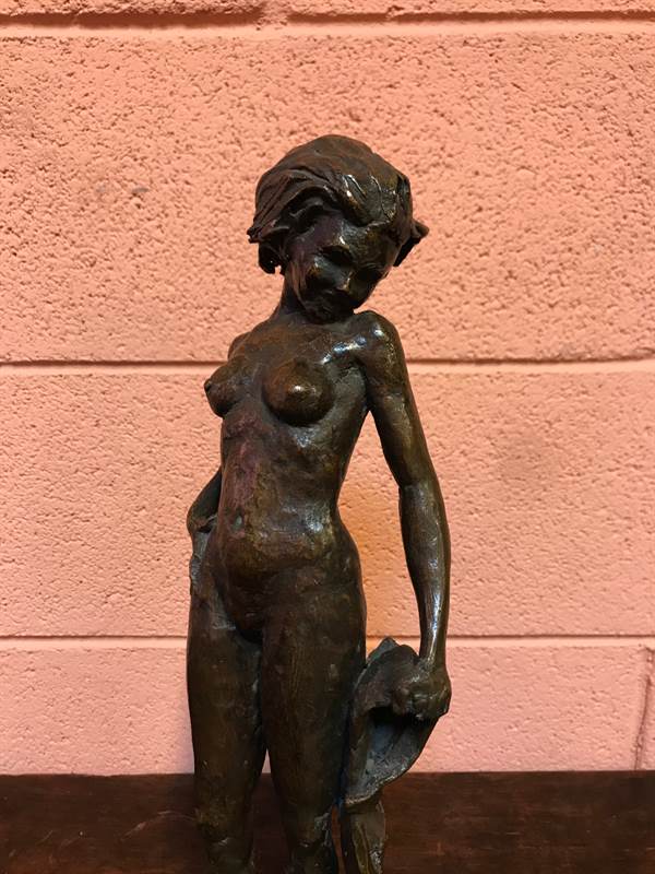 Statuetta scultura in bronzo del 900 donna figura femminile - Foto 12