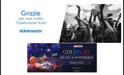 2 ticket Coldplay Napoli 21 Giugno 2023