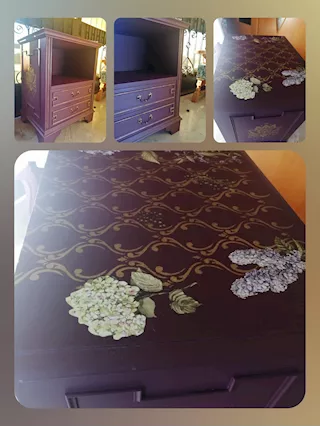 Mobiletto da ingresso o comodino decorato