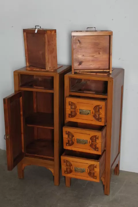 Antica Coppia di comodini credenzini Liberty 1930 - Foto 12