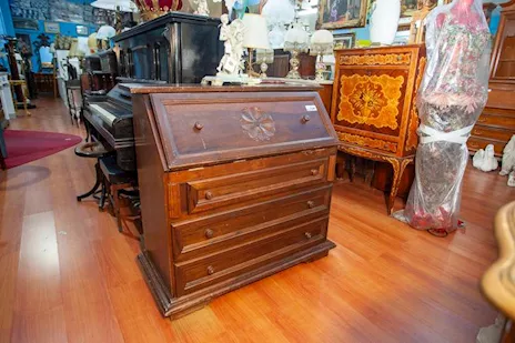 Scrittoio con ribalta in legno scuro - 24901