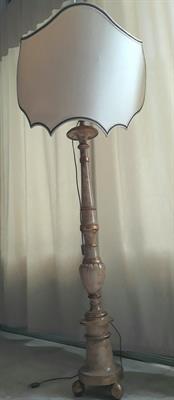 Lampada scolpita piantana antica, fregio, in legno - Foto 6