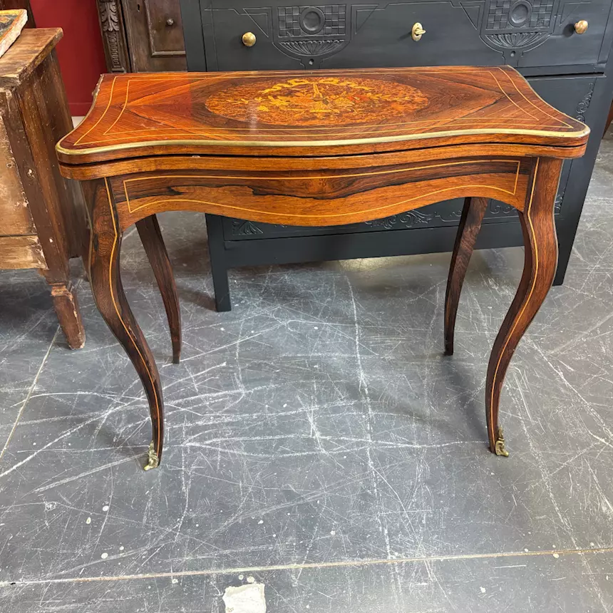 Antica console tavolo da gioco stile Luigi XV fine del XIX - Foto 2
