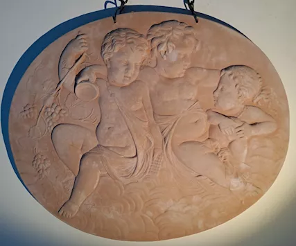 Putti Bassorilievo in Terracotta Toscana