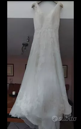 Abito da sposa bellissimo, colore bianco, taglia m - Anteprima 3