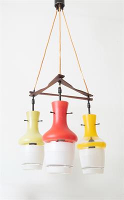 Lampadario 3 luci anni '50 modello stilnovo
