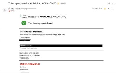 Milan Atalanta 49€ 15/05/2022 h 18.00