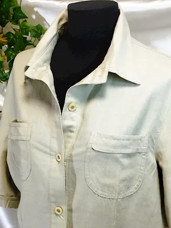 Camicia camicetta donna misto lino beige tg. L - Made in Ita - Foto 4