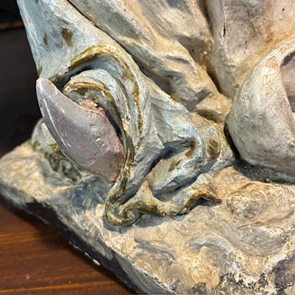 Antica Scultura in terracotta dipinta Madonna Immacolata - Foto 6