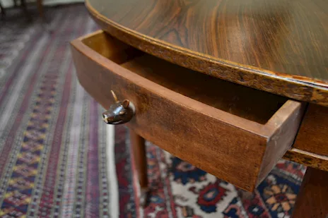 Tavolino ovale stile Luigi XVI direttorio degli anni 50/60, in legno - Anteprima 5