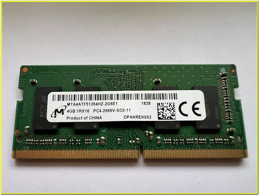 Memoria RAM SODIMM DDR4 1 x 4gb Micron