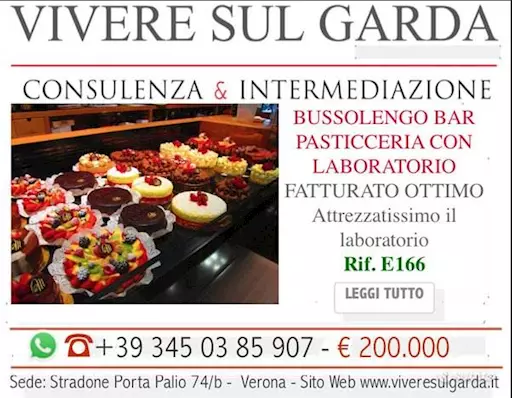 Bar caffetteria pasticceria con laboratorio