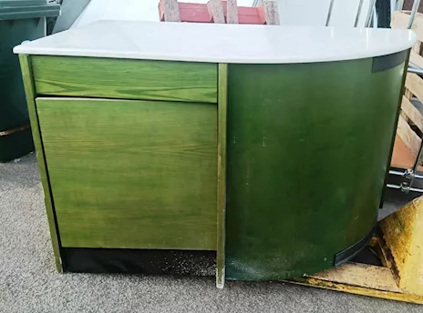 Banco verde con marmo 3045