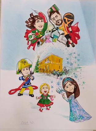 Ritratto umoristico da foto disegno San Valentino