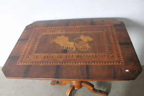 Antico tavolo Sorrento 1860 in noce - Anteprima 1