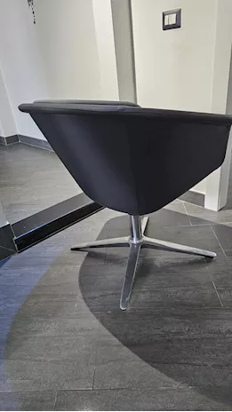 Elegante sedia poltrona, VERA PELLE ed acciaio cromato sedus - Foto 2