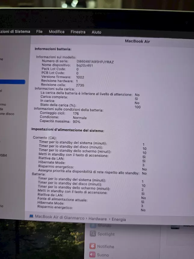 Foto 3Macbook Air M1 256 Go Marca Apple, colore leggermente, in ottime condizioni