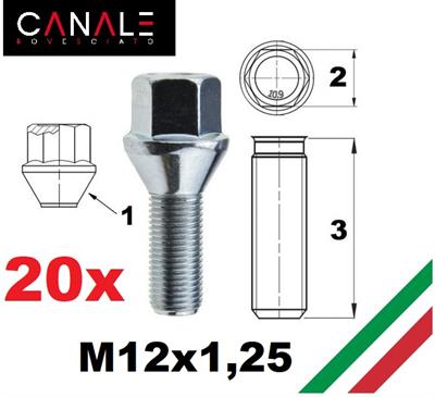 KIT 20 bulloni flottanti variazione interasse Fiat