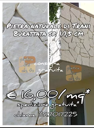 Pietra naturale di Trani Burattata sp. 1/1,5 cm Retrosega