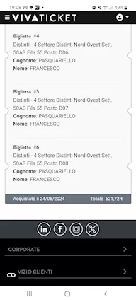3 Biglietti Coldplay 13 luglio Distinti
