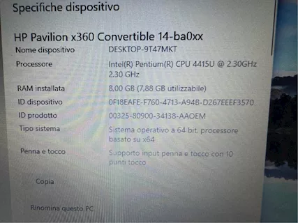 HP Pavilion x360 14-ba024nl Notebook Convertibile Touch, come nuovo - Anteprima 3