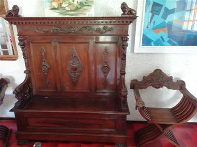 Savonarola e cassapanca, in legno, ottime condizioni - Foto 3