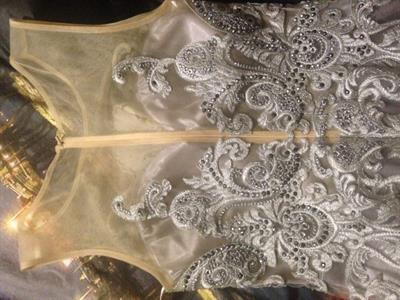 Meraviglioso abito da sposa con brillantini, color argento, taglia 42 - Foto 6