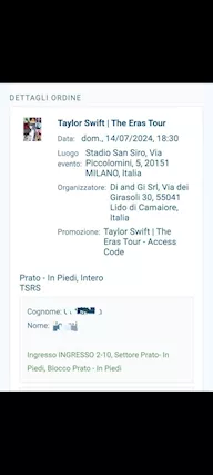 Taylor Swift Eras Tour San Siro