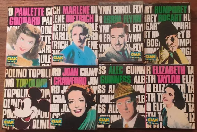 Lotto 2 Ciak in tasca 8 piccoli libri biografie star cinema, ottimo stato