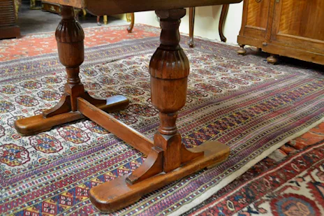 Tavolo/Scrittoio stile Neorinascimento Elisabettiano, in legno - Anteprima 6