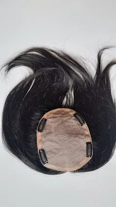 Hair topper con clips in capelli veri per donna - Foto 3