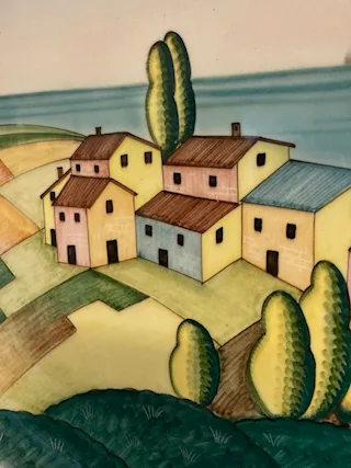 Piatto ceramica Futurista - Cia Torino - epoca 1930, ottimo stato - Foto 5