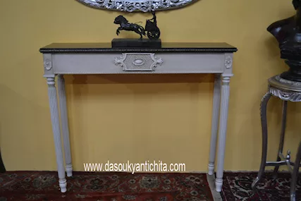 Console laccata stile Luigi XVI, in legno massello - Foto 3