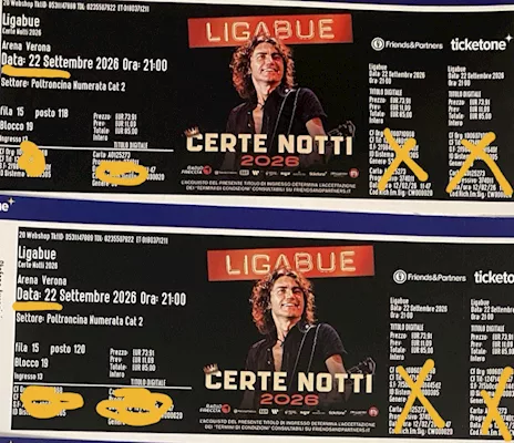 2 biglietti concerto Ligabue Verona